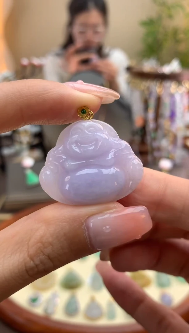 【闪购商品】翡翠颈饰18K金镶嵌佛公