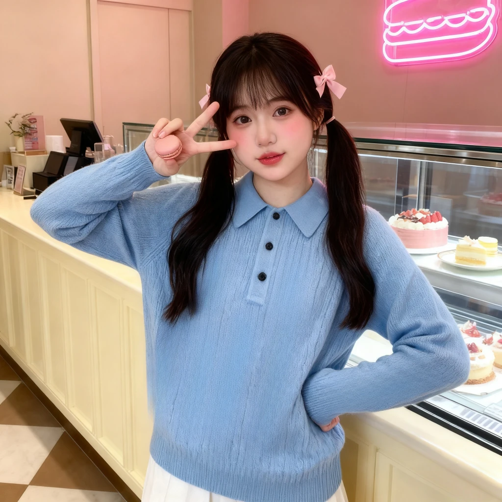 简约POLO领针织上衣女秋冬季新款大码女装高级感长袖宽松显瘦毛衣