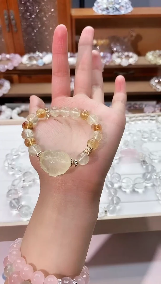 【闪购商品】水晶手串未镶嵌柠檬黄手串