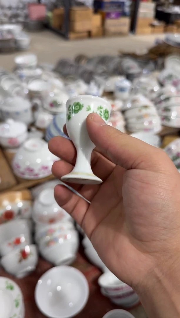 摆件小绿花杯微瑕请慎拍