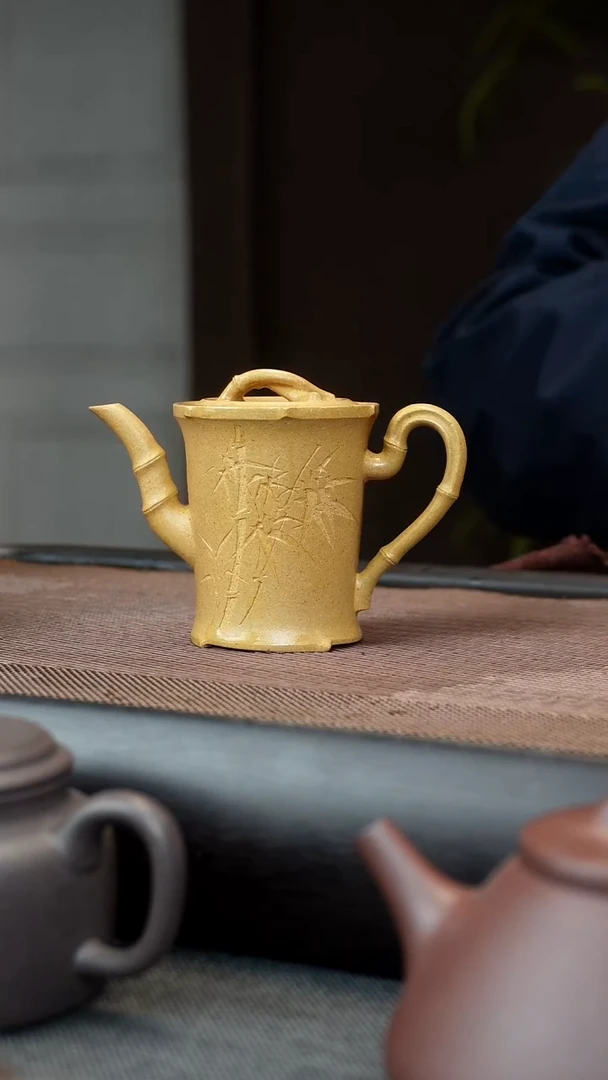 【闪购商品】紫砂茶壶竹节 黄段 80CC