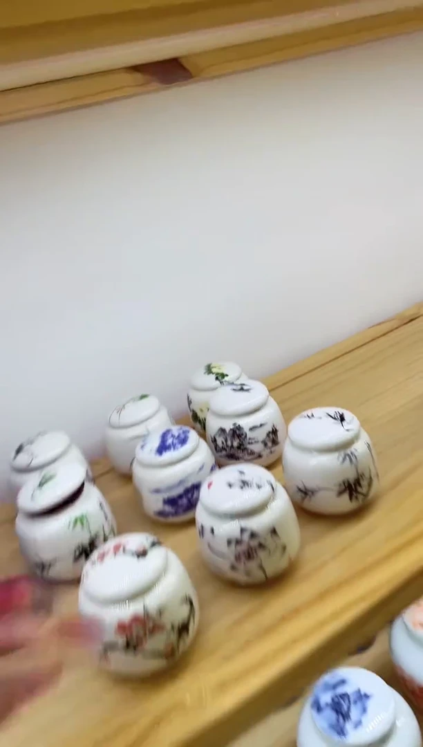 陶瓷小茶叶罐山水14#@@MCYGTCX14