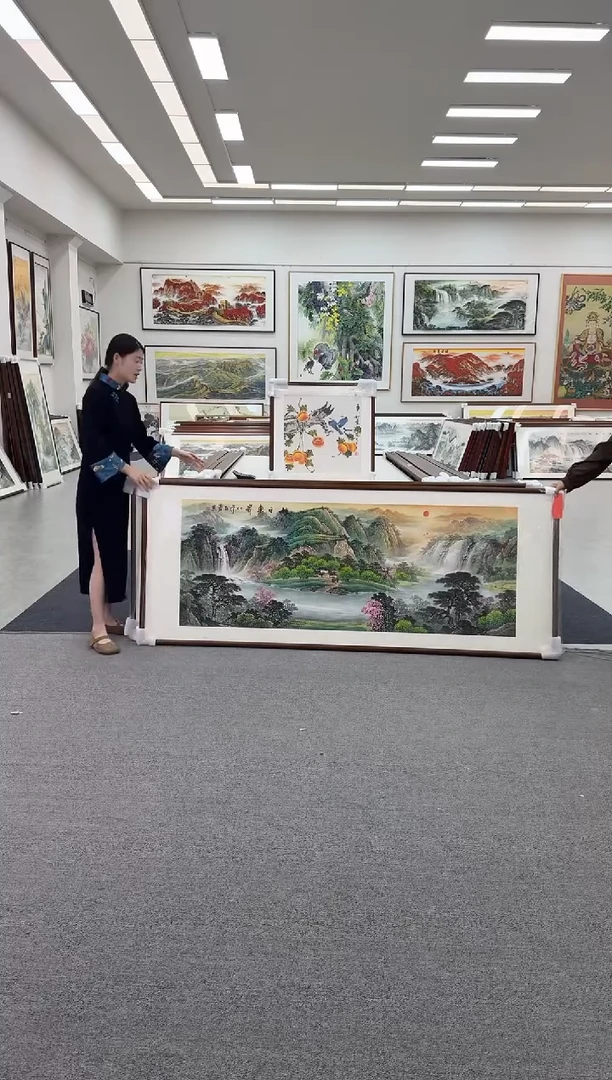 国画手绘 旭日东升 219*88