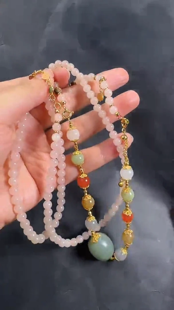 项链银S925镶嵌和田玉项链