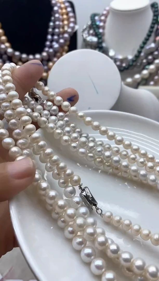 【闪购商品】淡水珍珠颈饰钛钢63