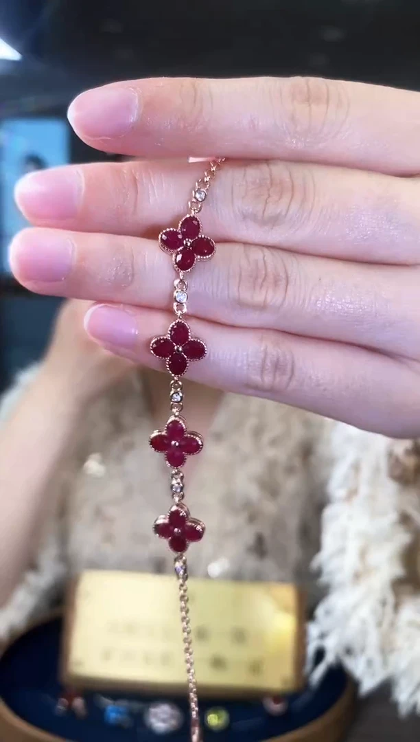 【闪购商品】红宝石手链银S925镶嵌09