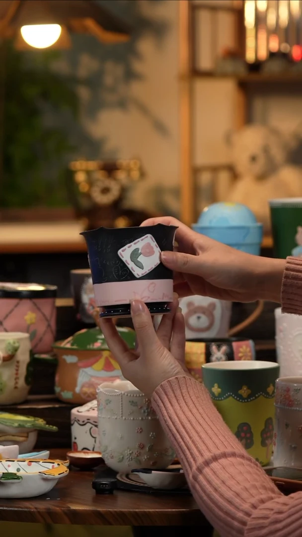 杯子瓷A177手工手绘陶瓷