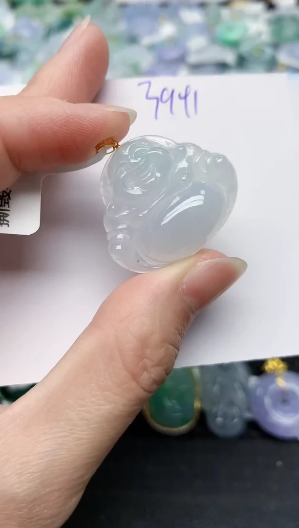 颈饰18K金镶嵌翡翠天然缅甸A货翡翠百元以上9元证书费自理