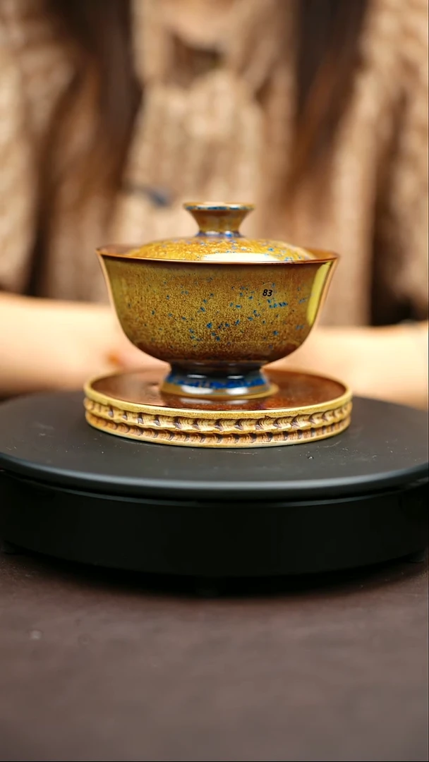 83*王晓峰一级品原矿钧瓷炉钧釉盖碗
