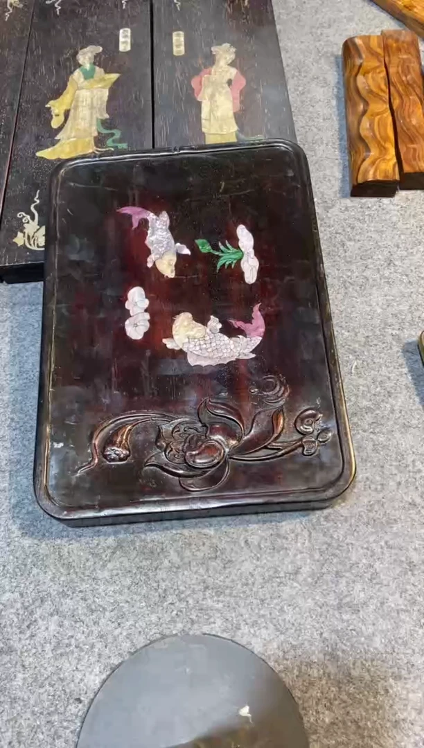 香榧木紫檀拆件雕刻板以直播间实物为准微瑕老物件