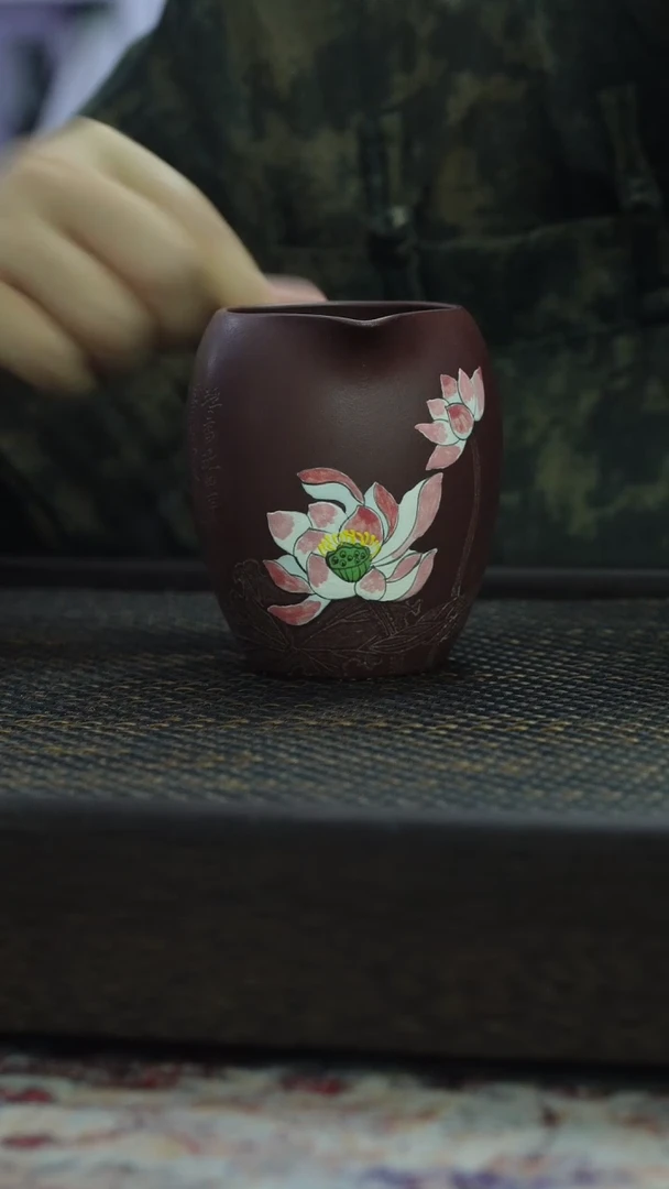 茶杯紫砂非遗茶器-荷花公道
