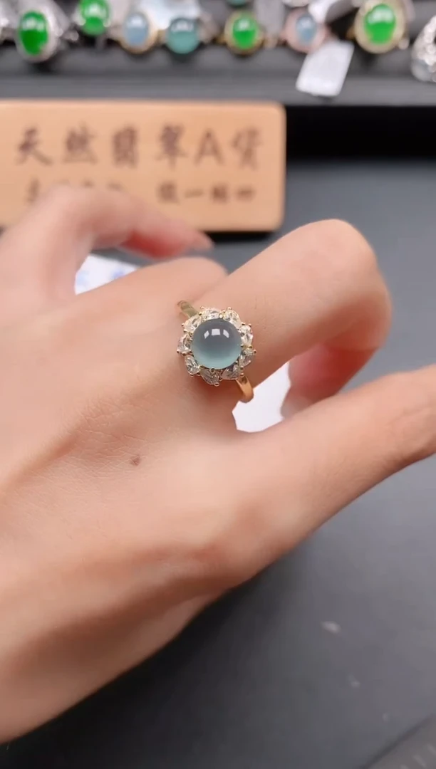 银S925镶嵌戒指翡翠1111