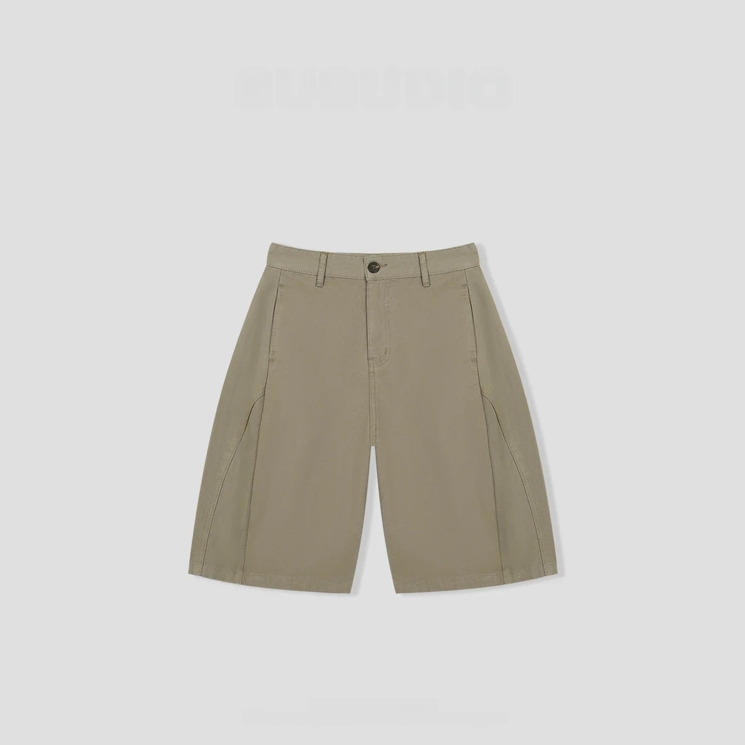 SUSUDIO 复古洗水做旧工装立裁休闲气球五分裤