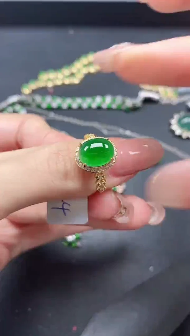 翡翠戒指银S925镶嵌51511