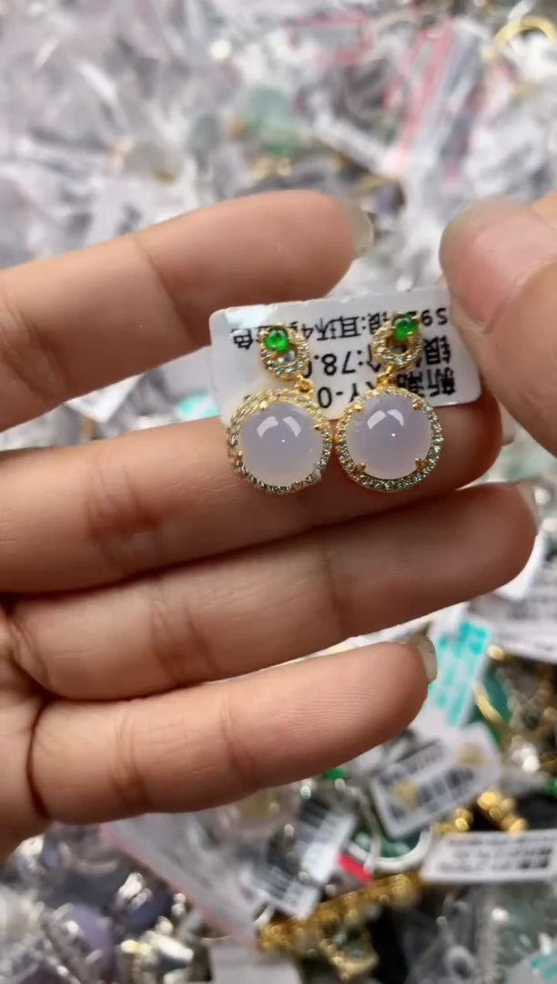 银S925镶嵌戒指翡翠5555----1
