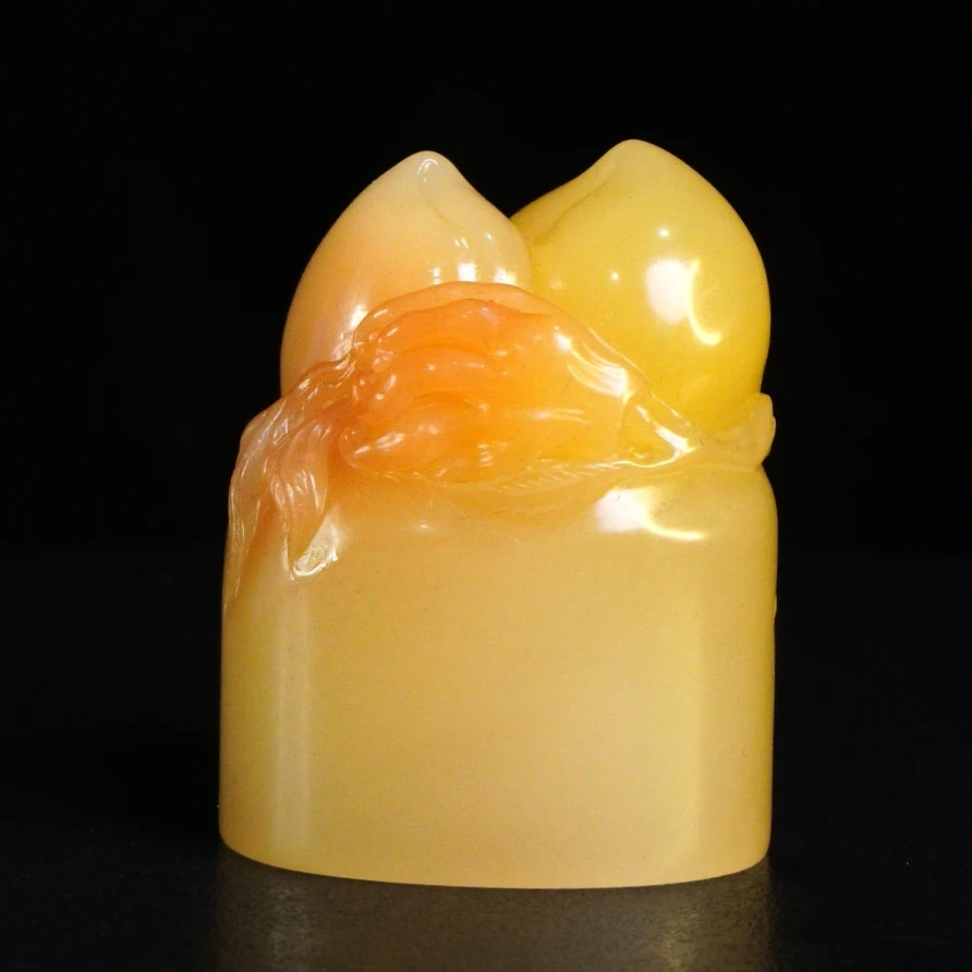 32寿山石结晶水洞福寿安康印章99.2克4x3x5.1，14Y