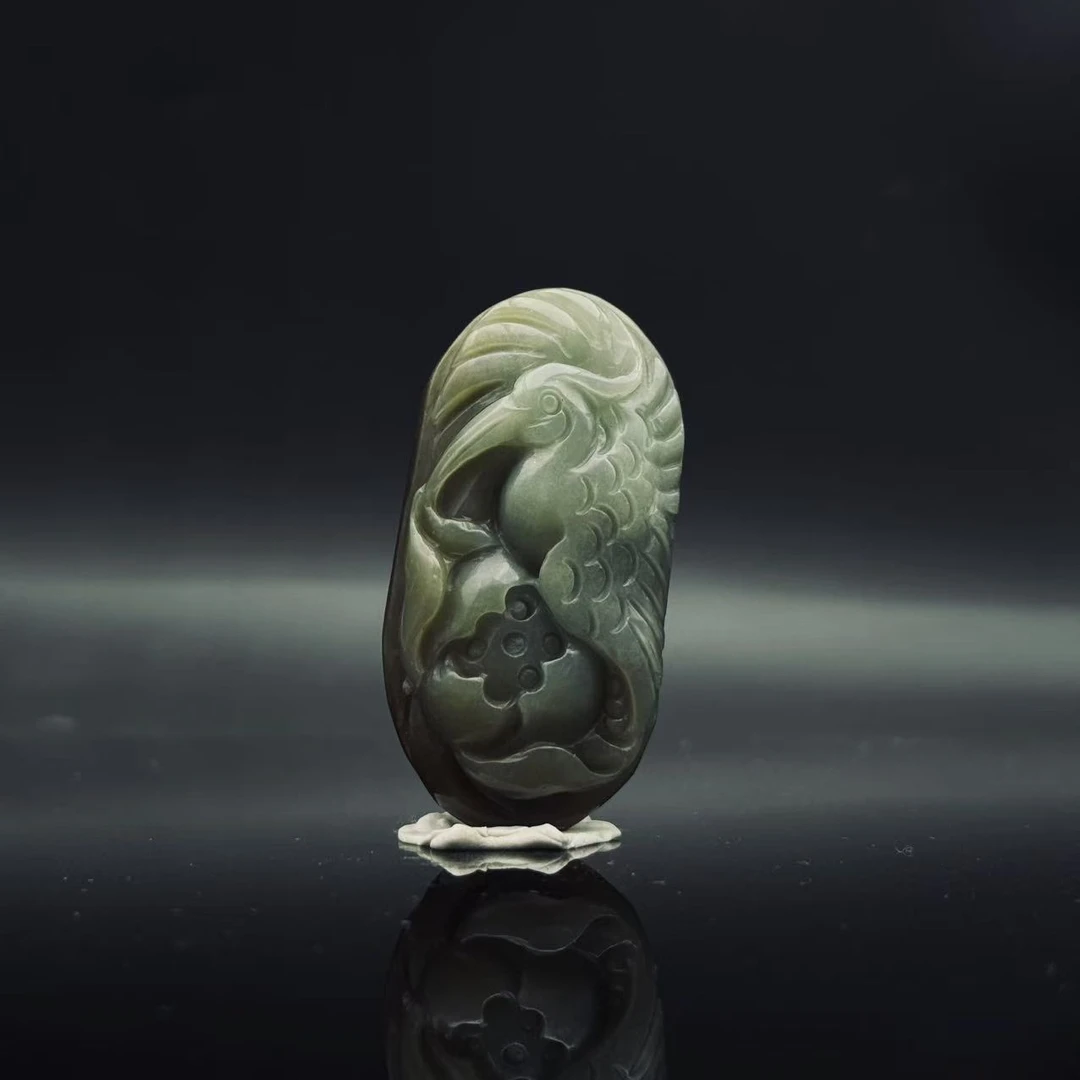 和田玉好运连连吊坠0406