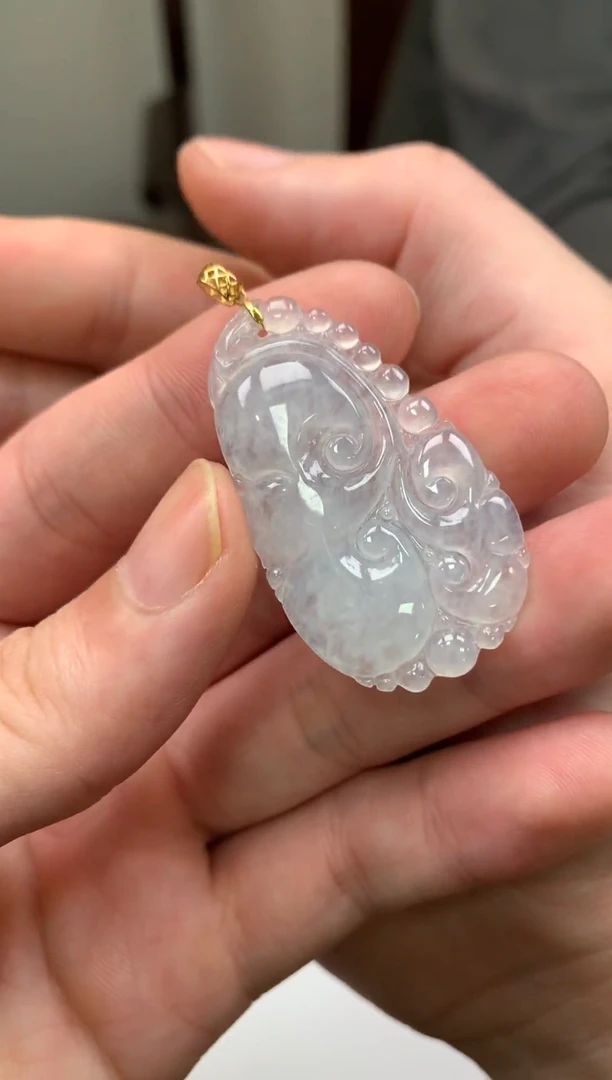 吊坠(不含链)18K金镶嵌翡翠翡翠吊坠（多样性发其一）