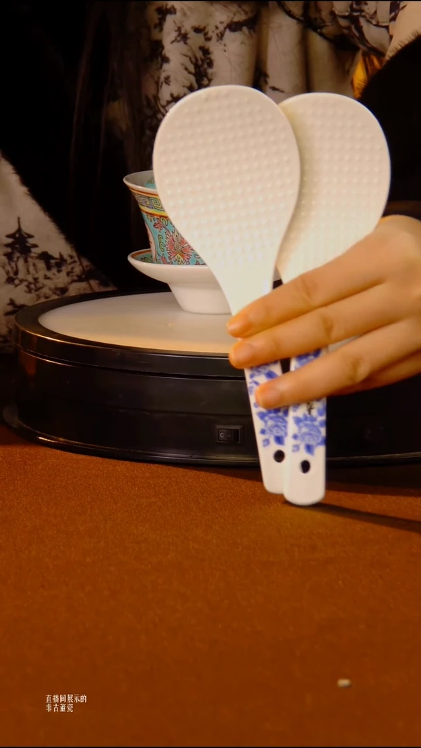 摆件瓷片景德镇陶瓷 摆件x315  饭勺 一对