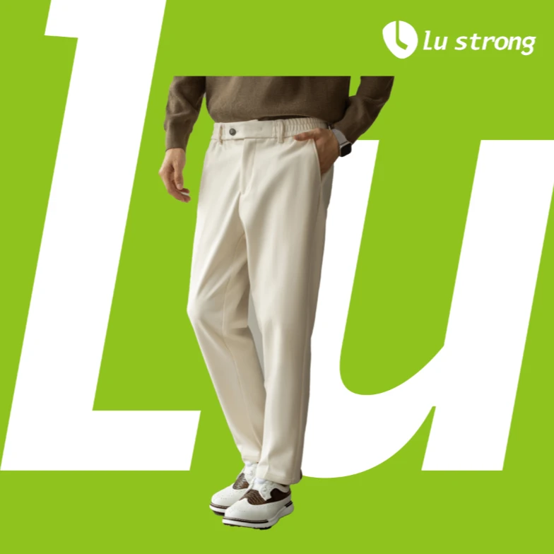 高尔夫秋冬自发热肌理毛呢休闲舒适百搭商务修身裤男士