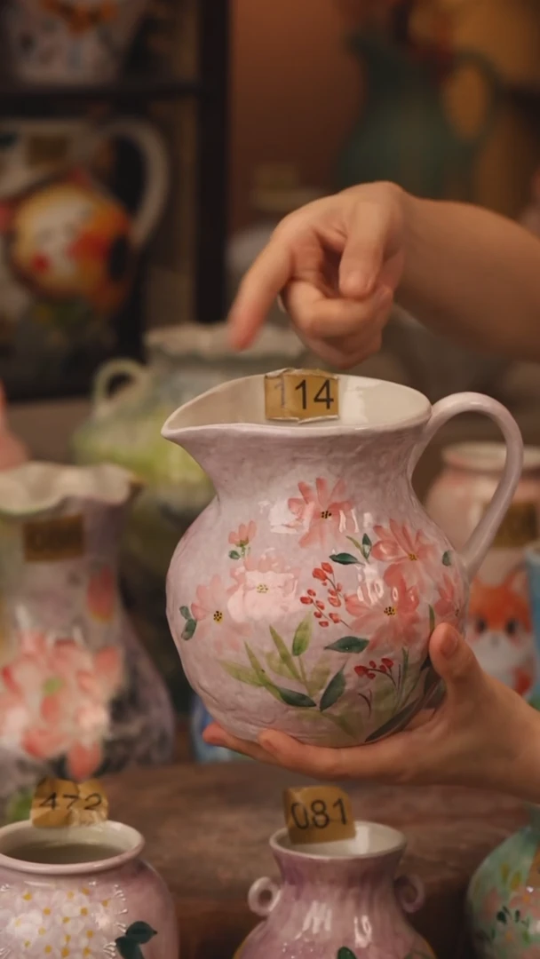 陶瓷114景德镇设计师手作花器摆件侘寂风