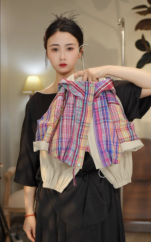 【JD】2025春季新款儿童韩版时尚潮流休闲双面穿套装24787