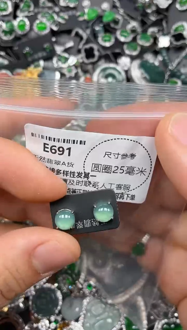 颈饰未镶嵌翡翠E691耳钉