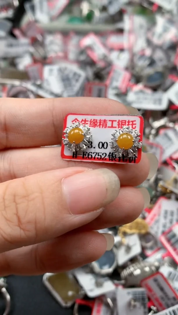 银S925镶嵌戒指翡翠天然A货缅甸翡翠