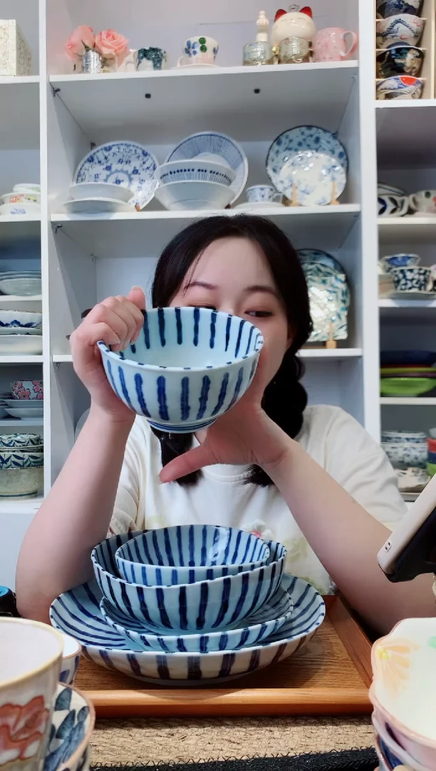 陶瓷浓十草13cm米饭碗
