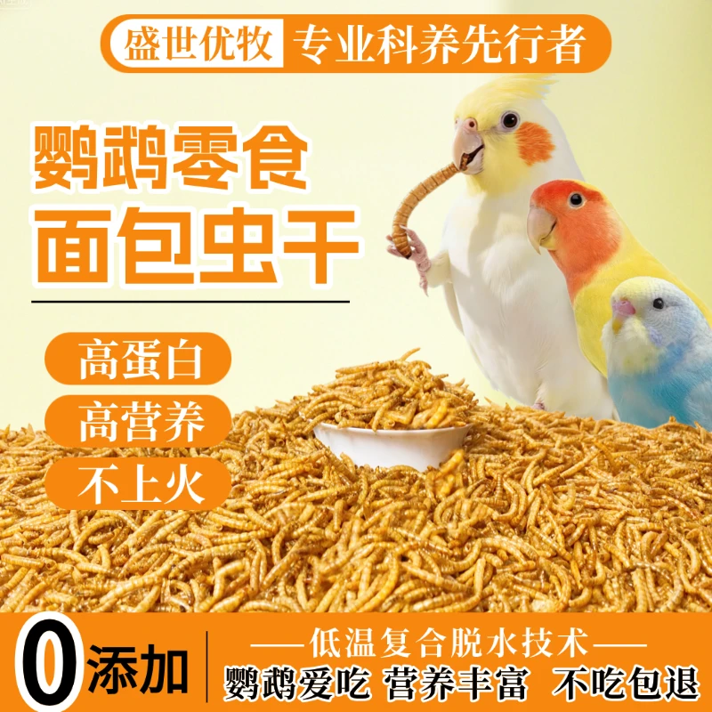 鹦鹉食粮面包虫干虎皮玄凤牡丹和尚训练奖励零食面包虫干鸟笼粮食