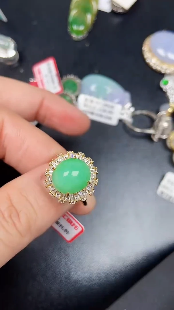 银S925镶嵌戒指翡翠2760