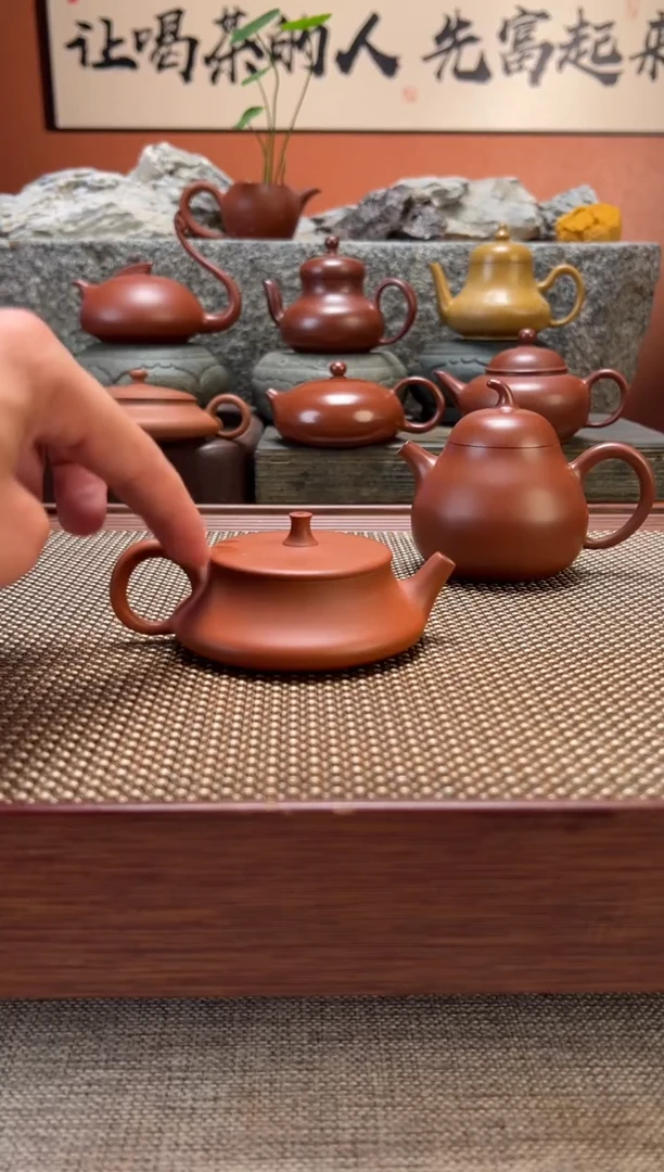 茶壶朱泥小瓢 全手工超薄胎