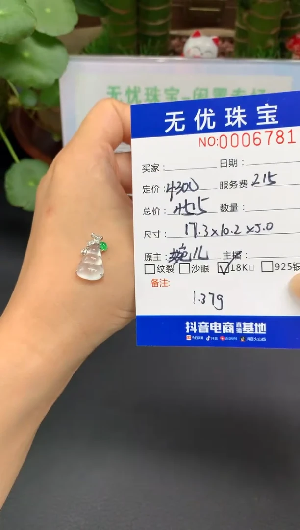 18K金镶嵌定制翡翠变*猫A121