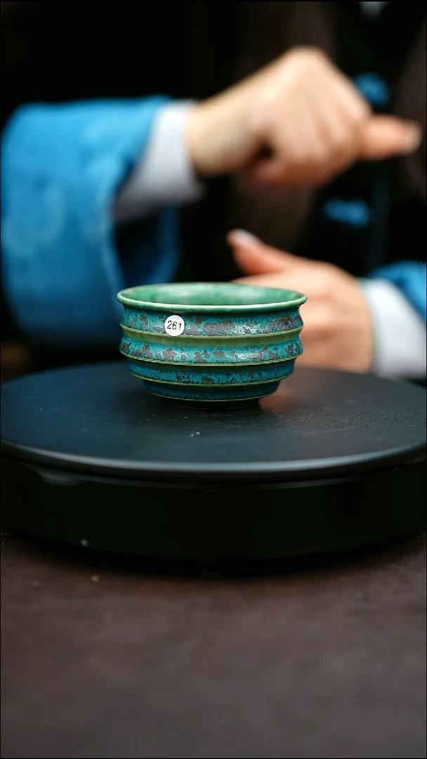 261#原矿钧瓷炉钧釉炫纹杯