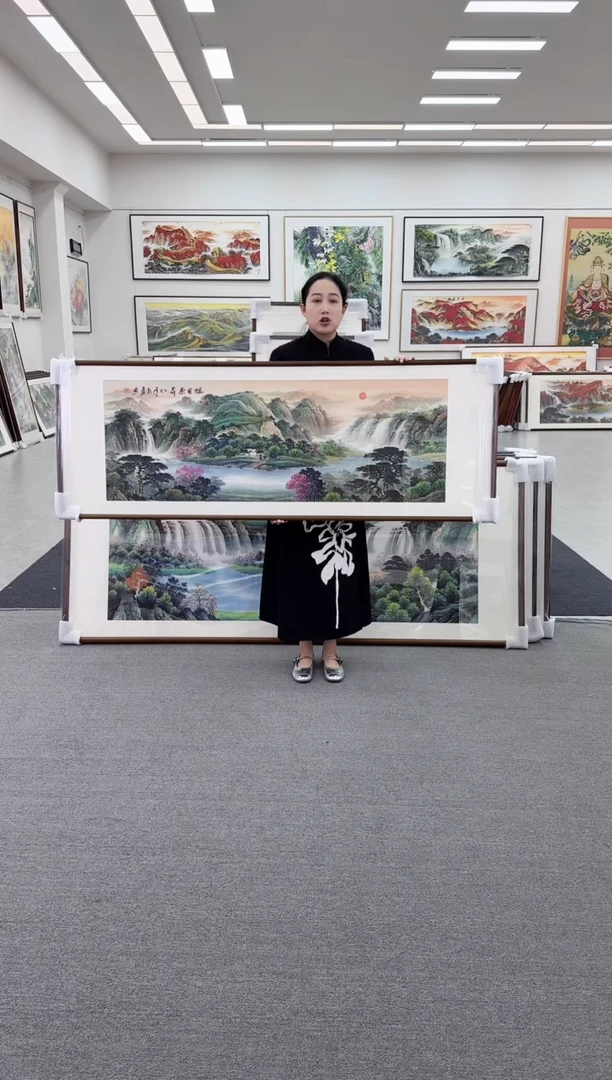 国画手绘 旭日东升 172*62