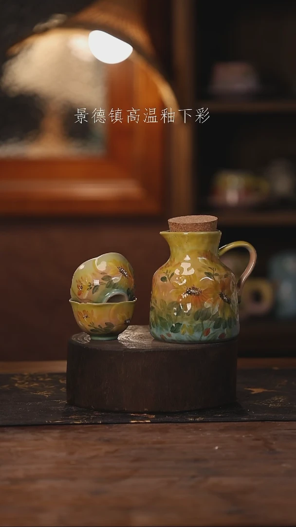 陶瓷景德镇高温釉下手绘陶瓷226