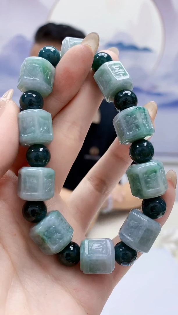 定制翡翠未镶嵌4969jw-毛货手串50