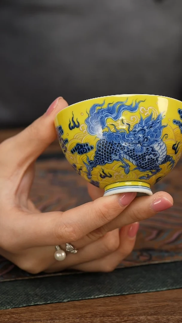 【闪购商品】水造黄釉 麒麟鸡心