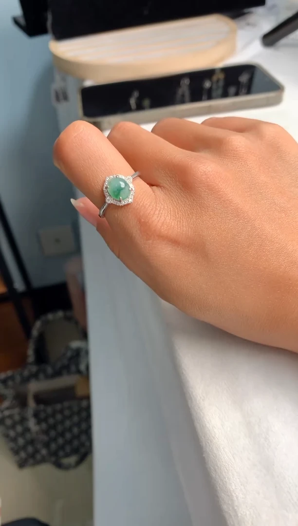 【闪购商品】翡翠戒指银S925镶嵌1号