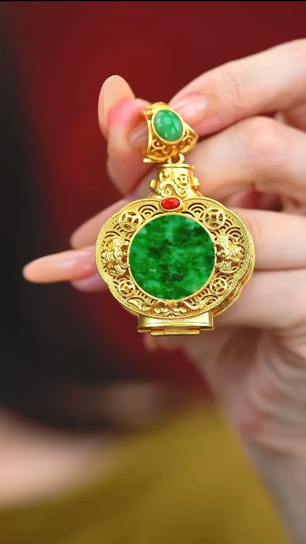 吊坠(不含链)银S925镶嵌翡翠新款