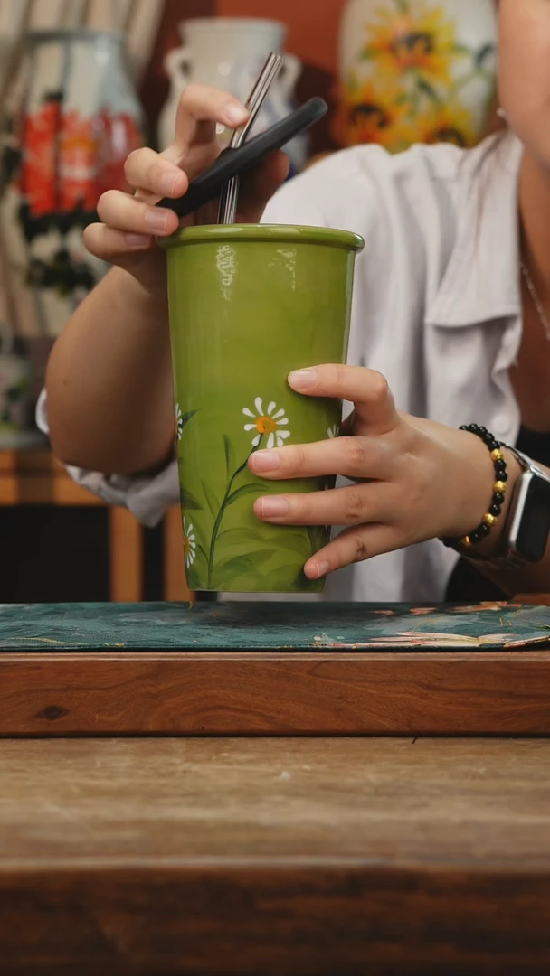 摆件景德镇釉下手绘陶瓷茶具，茶叶罐，咖啡杯