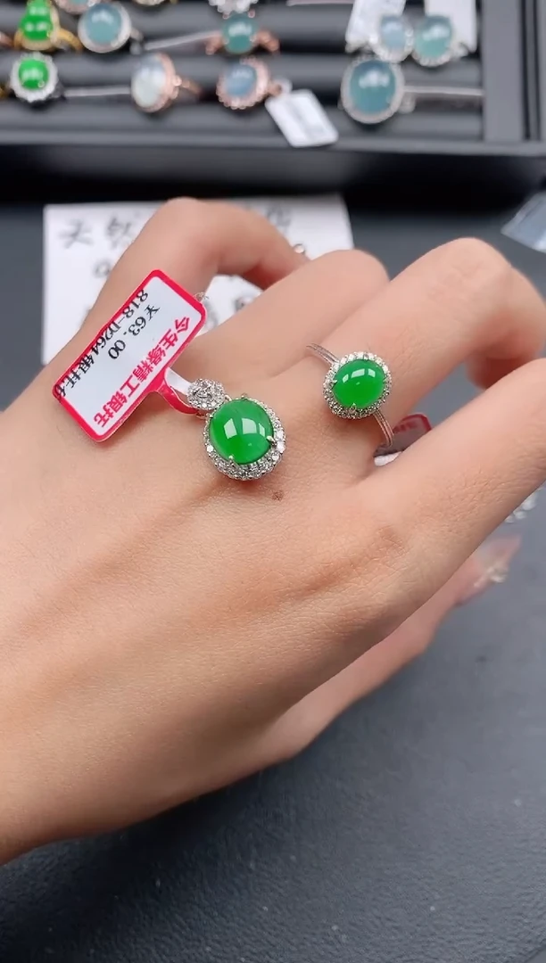 银S925镶嵌戒指翡翠11111