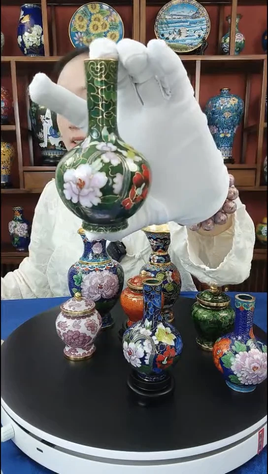 天球瓶1支 绿色非遗手工艺