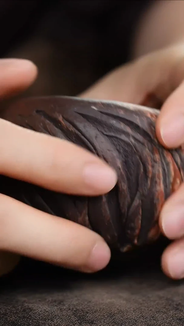 五彩绞泥手工捏制紫砂杯324234