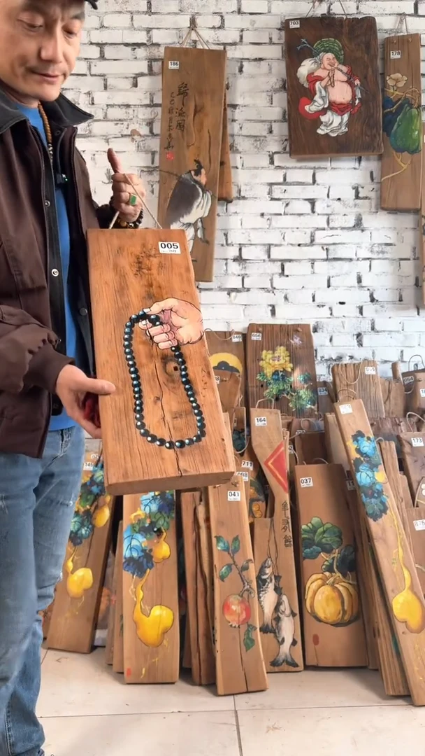 吊坠桃核005号门板画