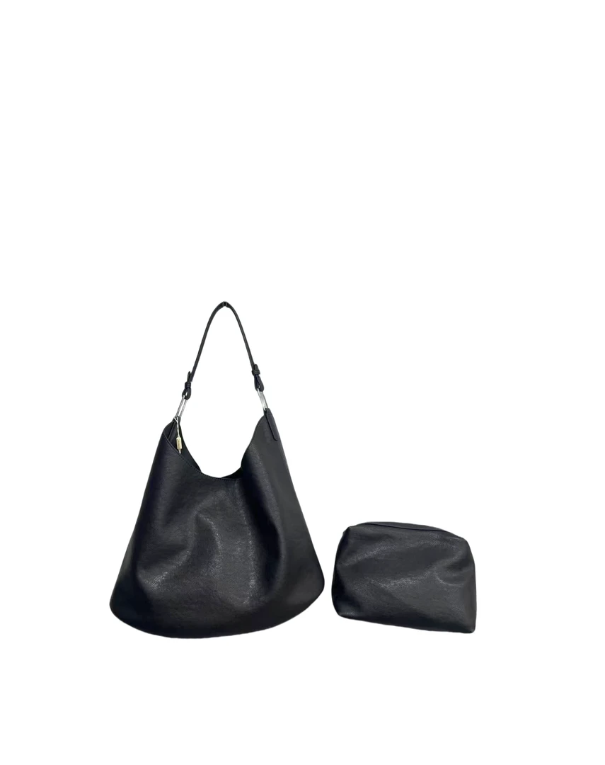 B 55006  磁扣  子母款  耐磨 简约风  轻奢风  纯色拉链 单肩包