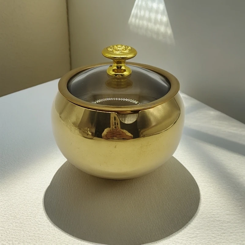 金色透明盖调料罐不锈钢调味家用厨房调料罐微瑕疵