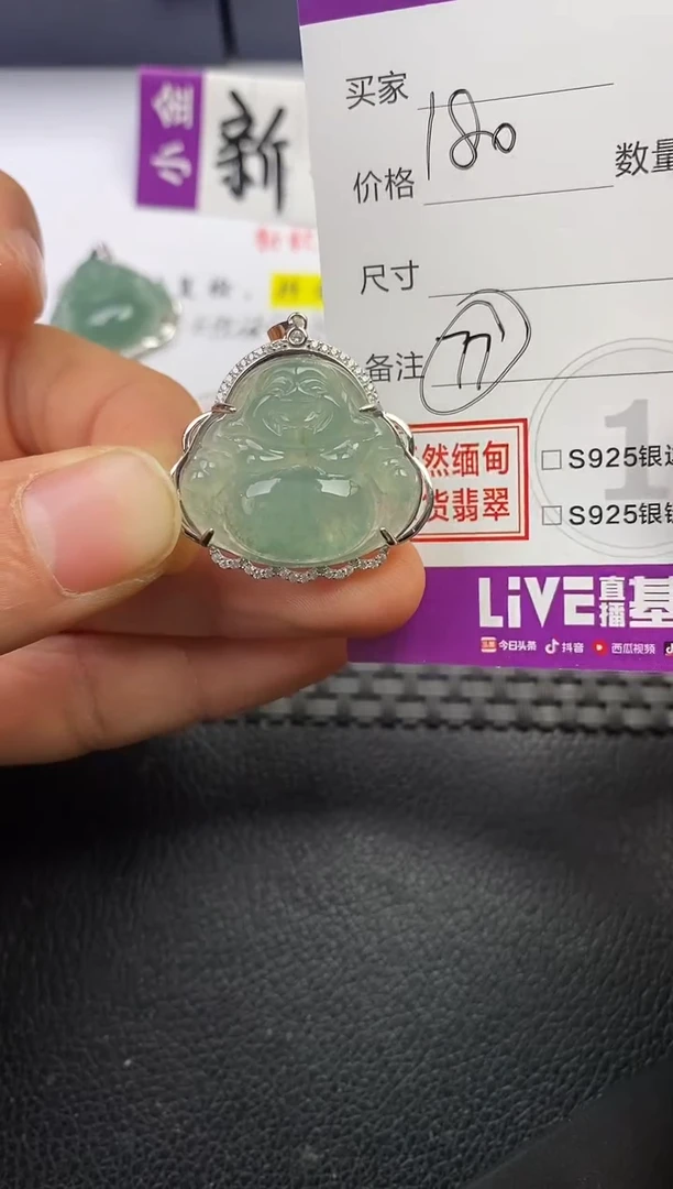 颈饰银S925镶嵌翡翠医**师挂件