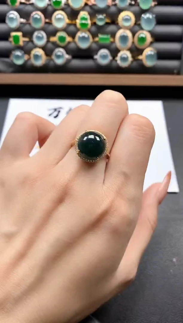 银S925镶嵌戒指翡翠51151