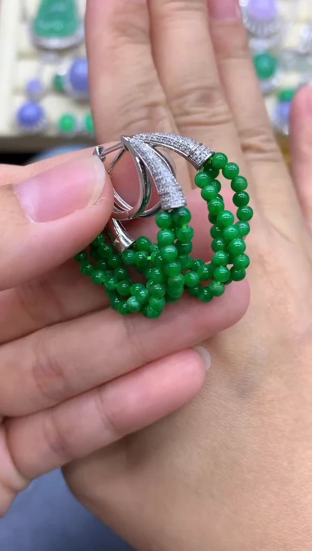 18K金镶嵌翡翠耳饰318-中国好珍宝